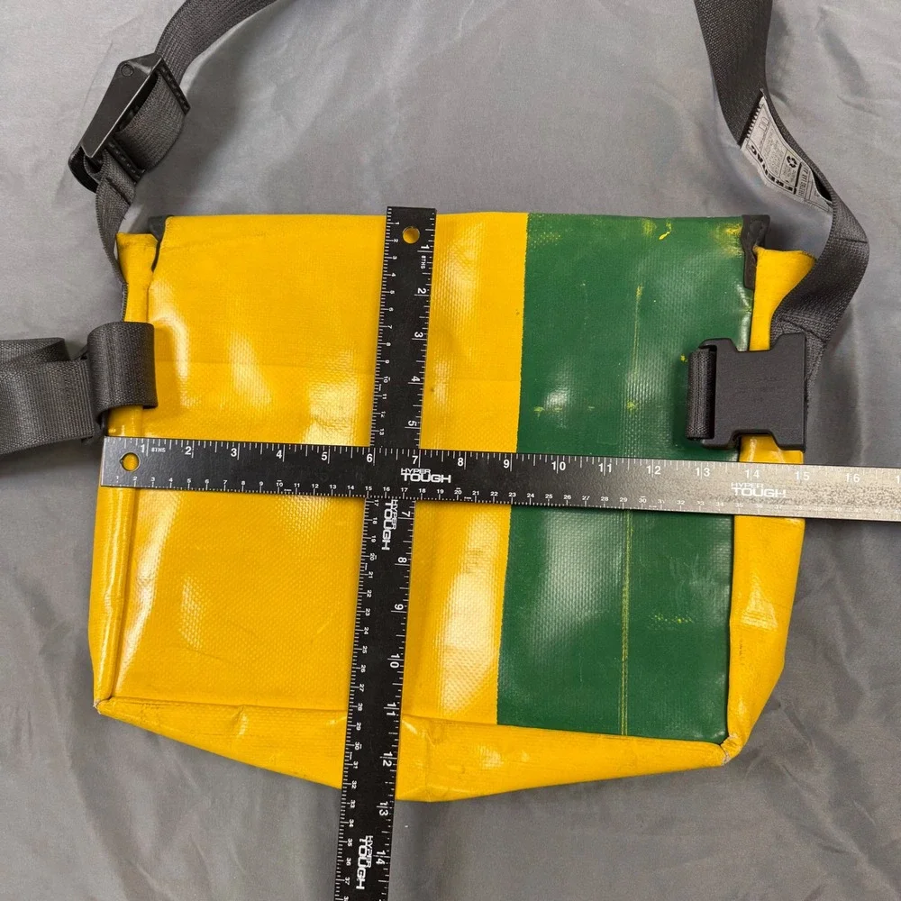 FREITAG F14 DEXTER Messenger Yellow & Green Black Vintage Recycled Tarpaulin